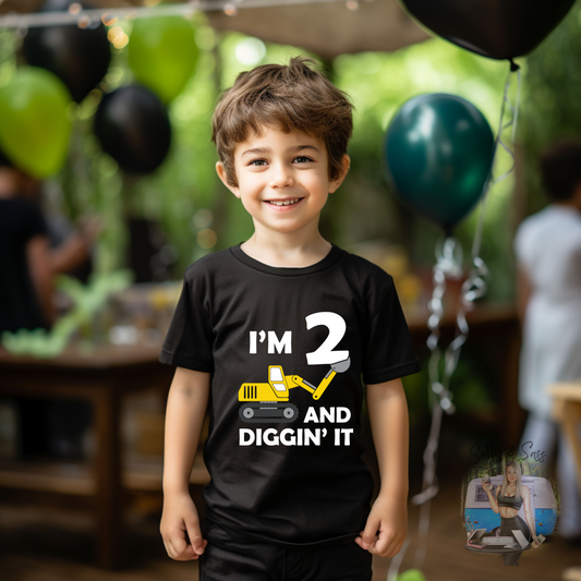 Birthday Shirt I'm 2 and Diggin' it