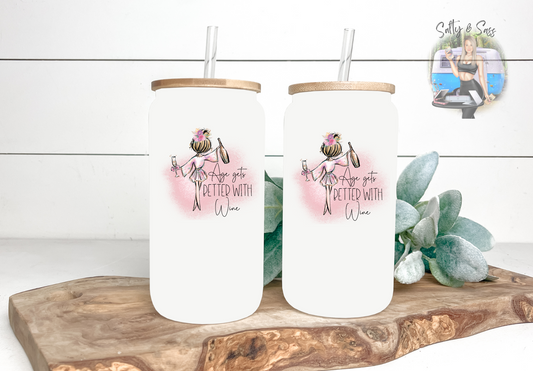 Age Gets Better with Wine - 16oz Frosted Tumbler