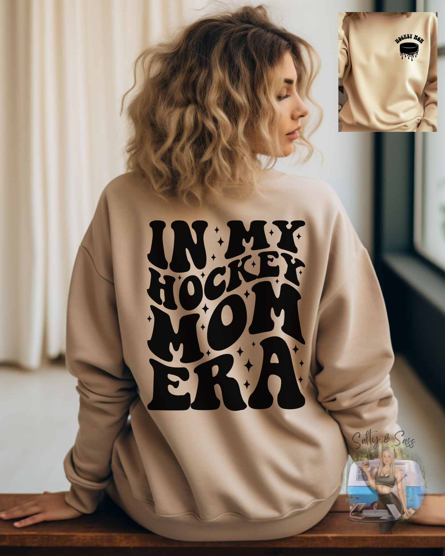Glitter Hockey Mom Era Crewneck