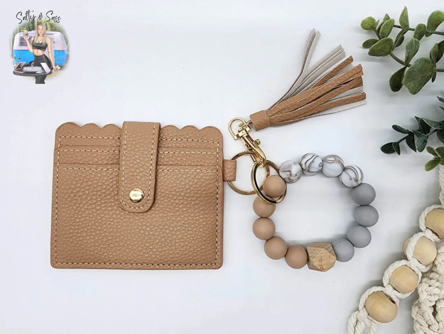 Keychain Wallet With Wristlet Bangle Bracelet