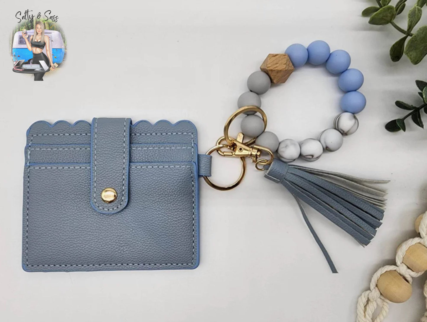 Keychain Wallet With Wristlet Bangle Bracelet