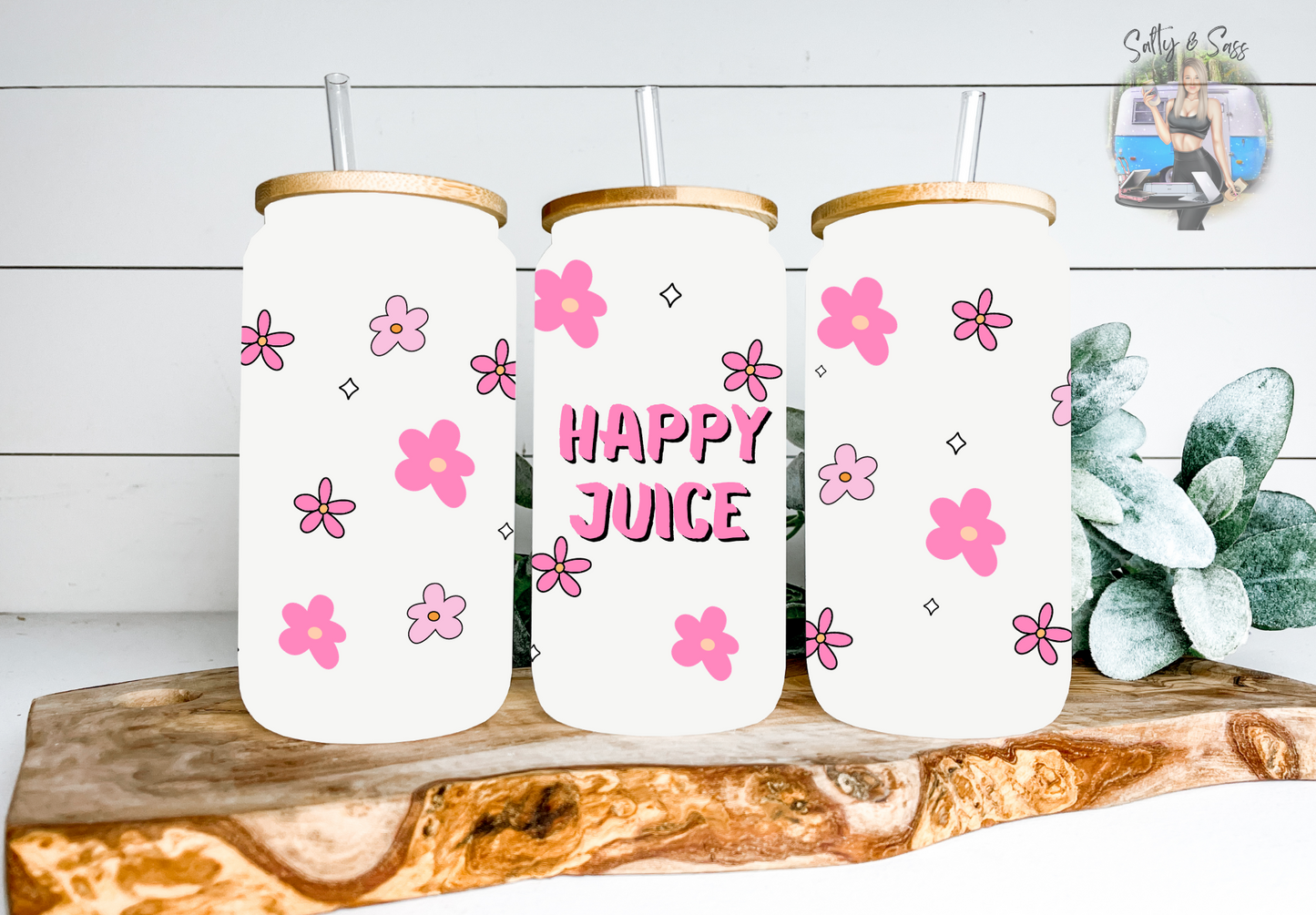 Happy Juice Clear or Frosted Tumber