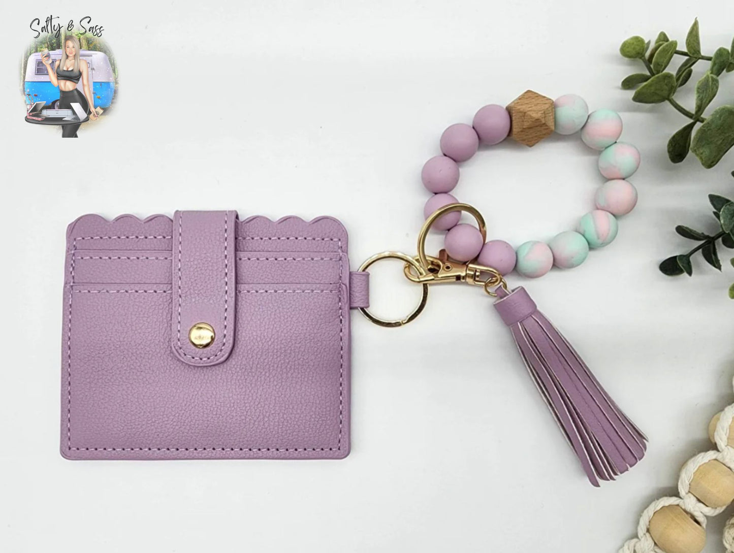 Keychain Wallet With Wristlet Bangle Bracelet
