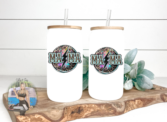 Mama Leopard Print 16oz Frosted Tumbler