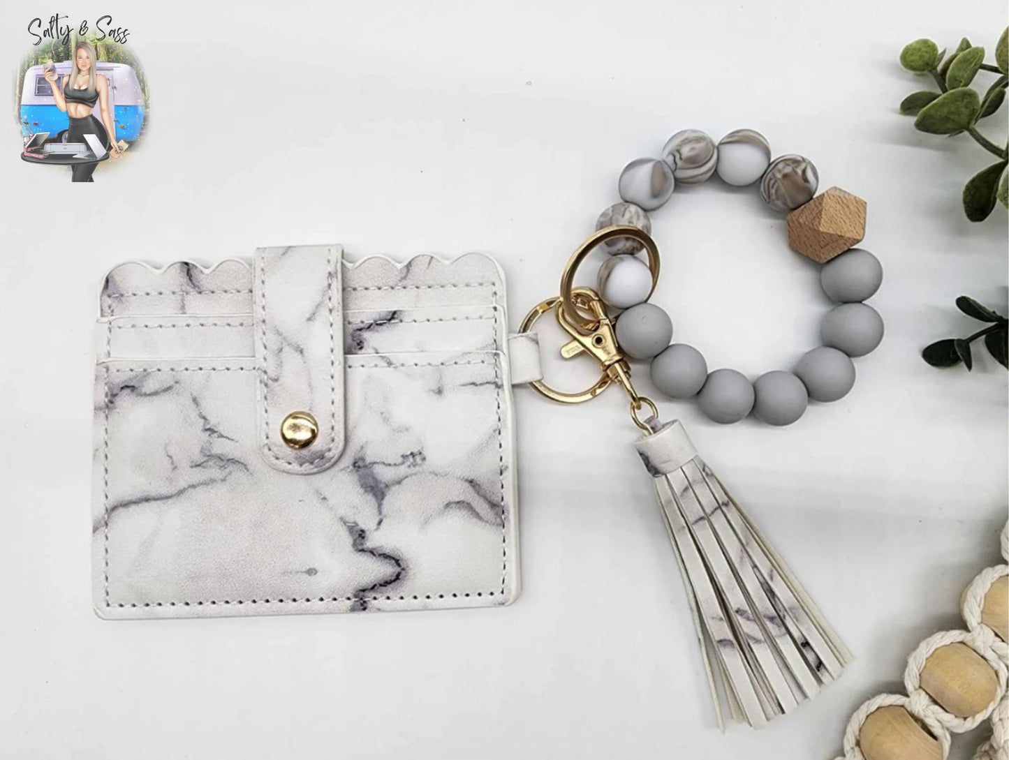 Keychain Wallet With Wristlet Bangle Bracelet