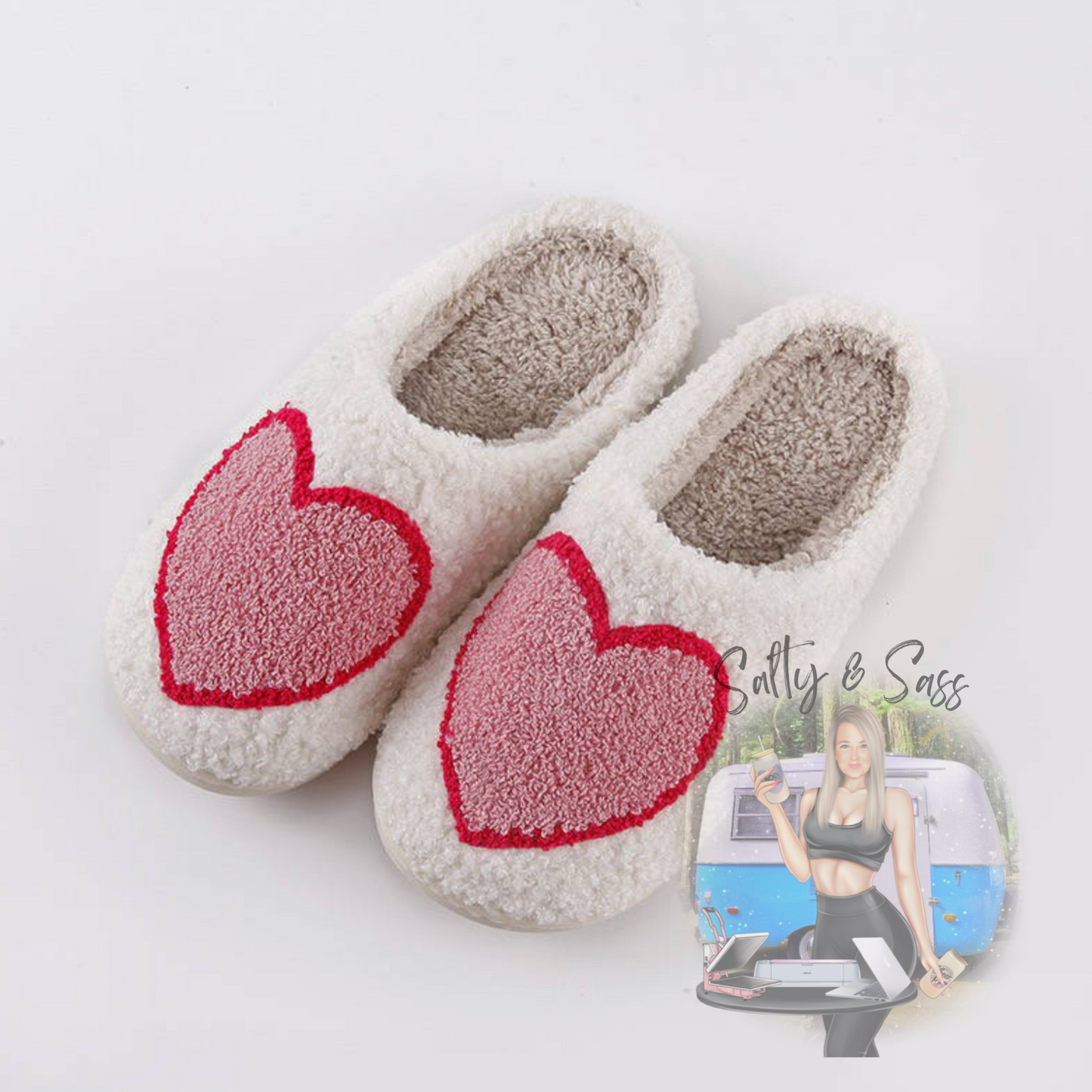 Pink Heart Slippers