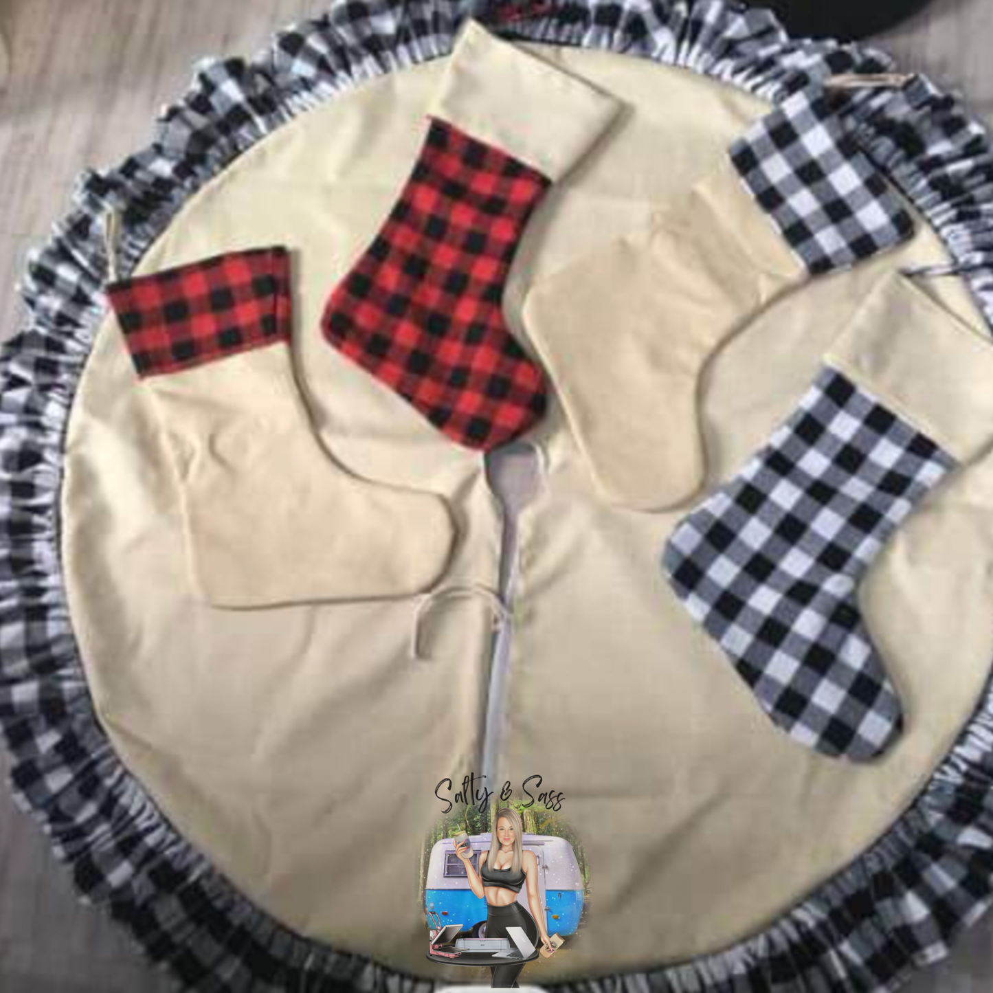 Burlap Plaid Tree Skirt