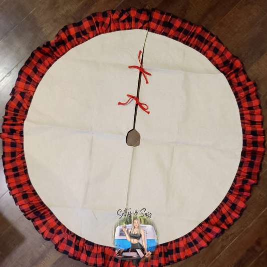 Burlap Plaid Tree Skirt