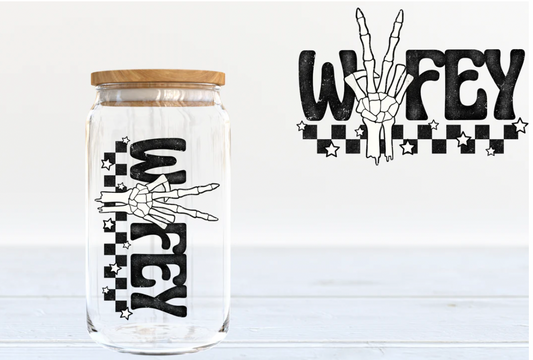 Wifey 16oz clear glass tumbler