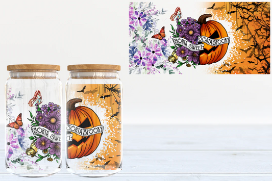 Sorta Sweet Sorta Spooky 16oz glass tumbler