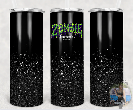 Black Glitter Zombie Cheerleader tumbler