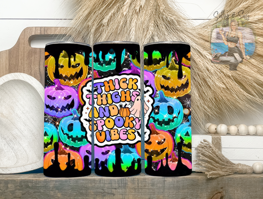 Thick Thighs and Spooky Vibes 20oz Stainless Steal Tumbler