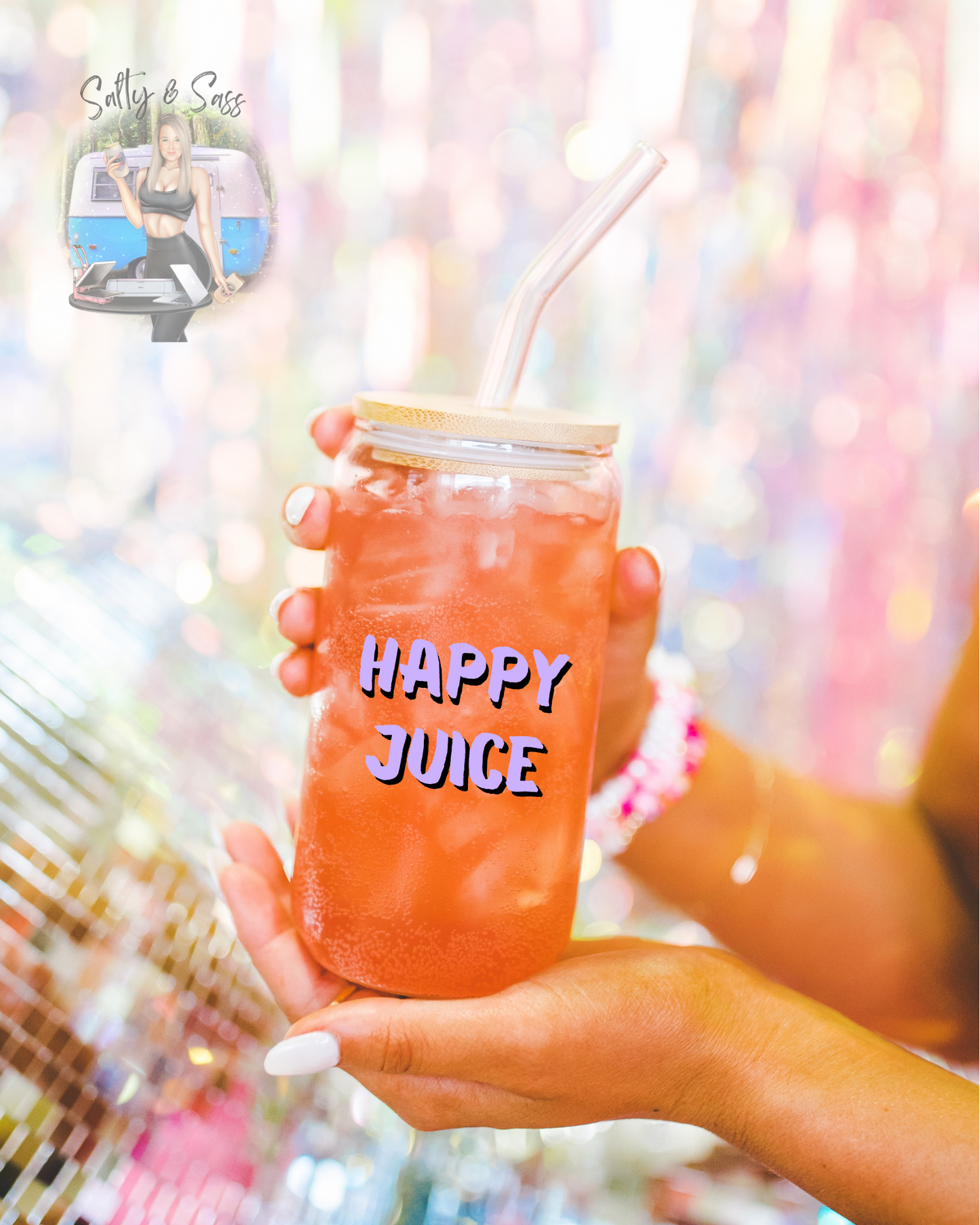 Purple Happy Juice Clear or Frosted Tumber