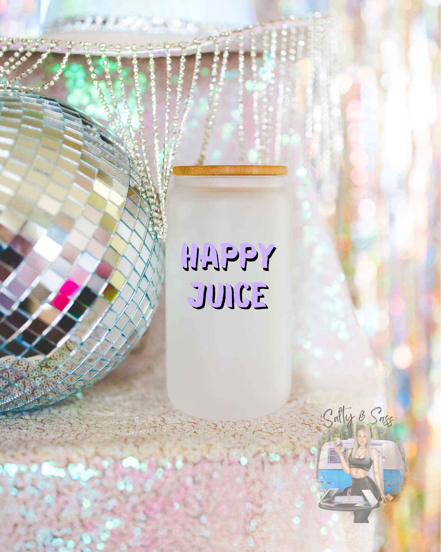 Purple Happy Juice Clear or Frosted Tumber