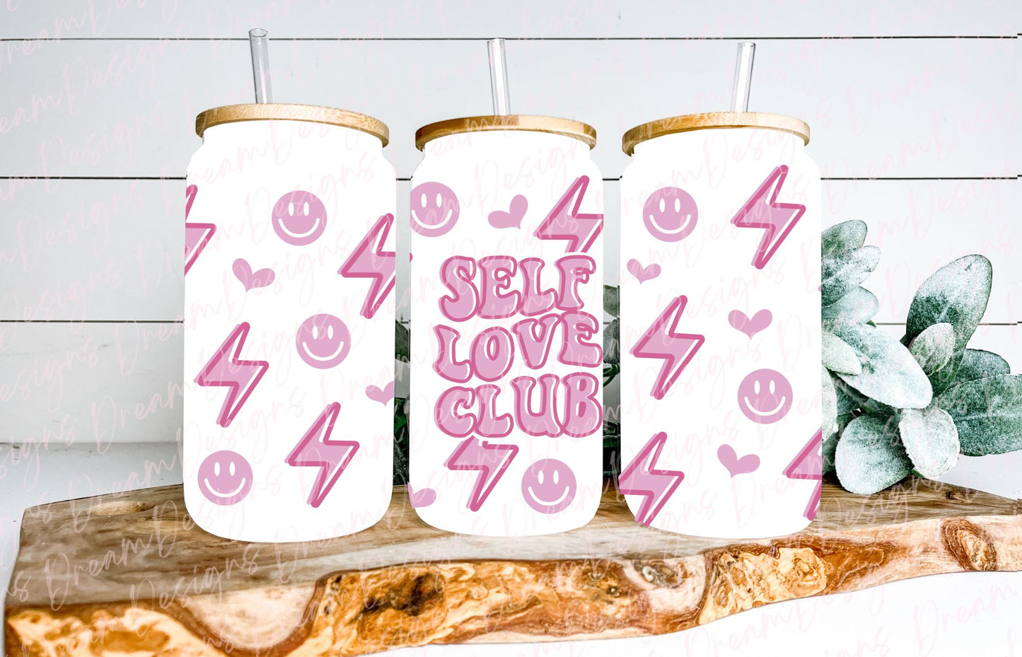 Self Love Club 16oz Glass Frosted Beer Can Tumbler
