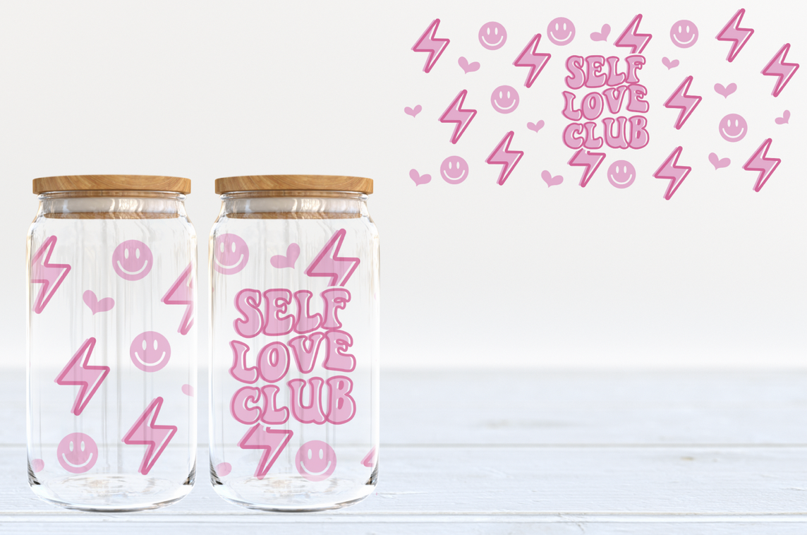 Self Love Club 16oz Clear Tumbler